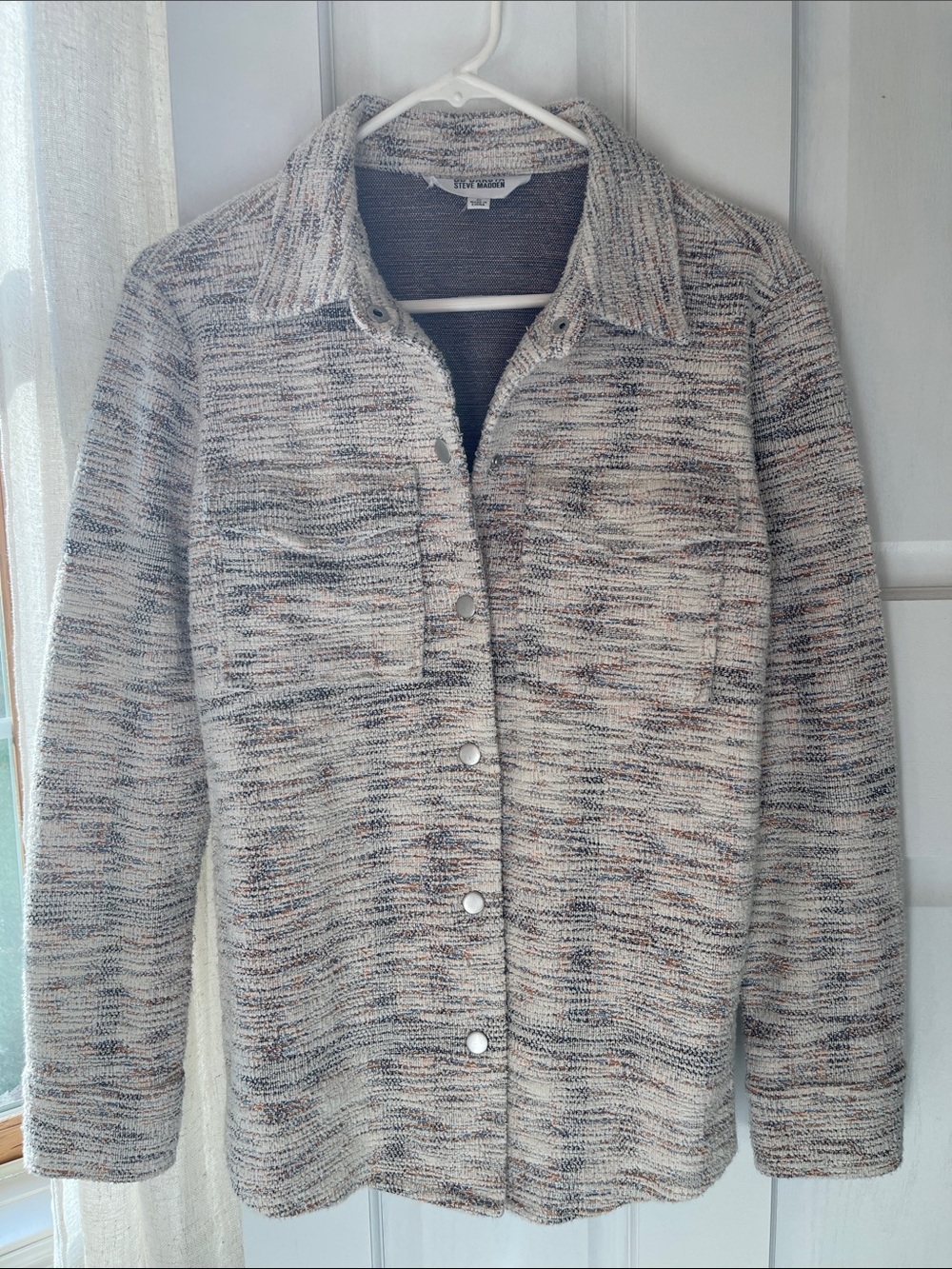 BB Daktota/Steve Madden Cream Marled Knit Buttonup